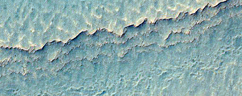 Layering in South Polar Crater Similar to Polar Layered Deposits
