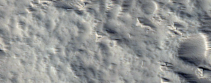 Olympus Mons Eastern Flank - Karzok Crater Ejecta