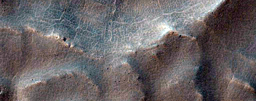 Dome-Like Landform Inside Rim of Barnard Crater Near Amphitrites Patera