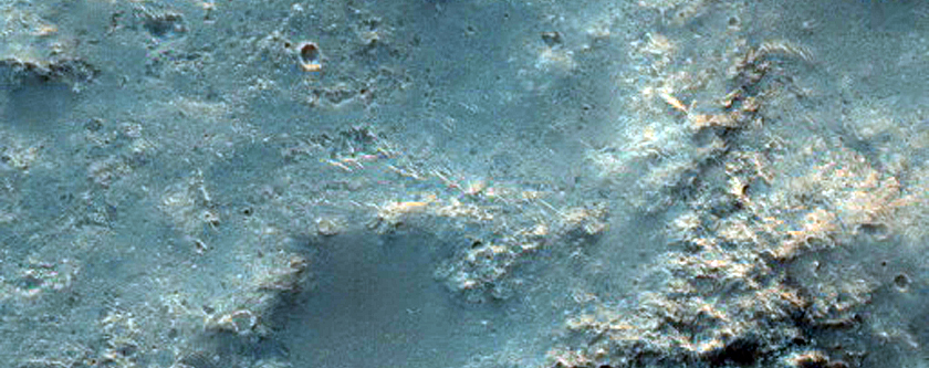 Crater Filled with Deposit in Hesperia Planum