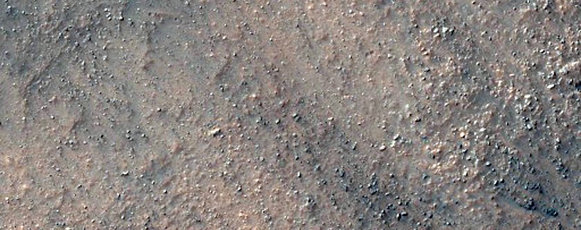 Olivine-Rich Knob and Crater with Deposit Near Argyre Region
