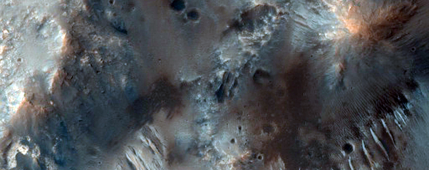 Central Peak of Large Crater in Hesperia Planum