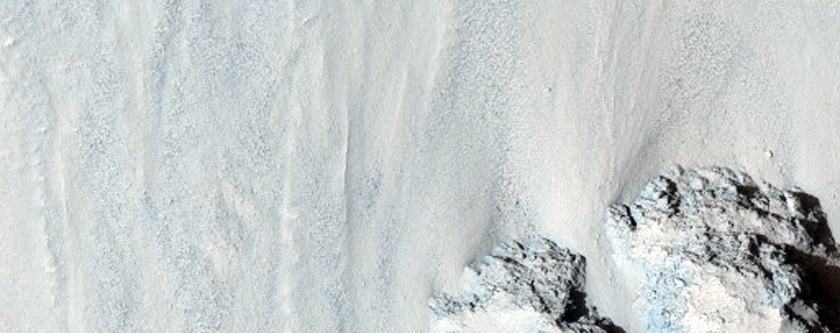 Wrinkle Ridge Intersects Coprates Chasma Wall