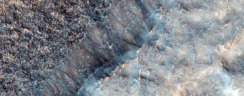 Raised Curvilenear Ridges on Antoniadi Basin Floor