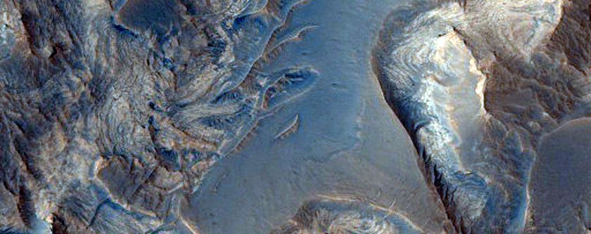 Layered Sediments in Tithonium Chasma
