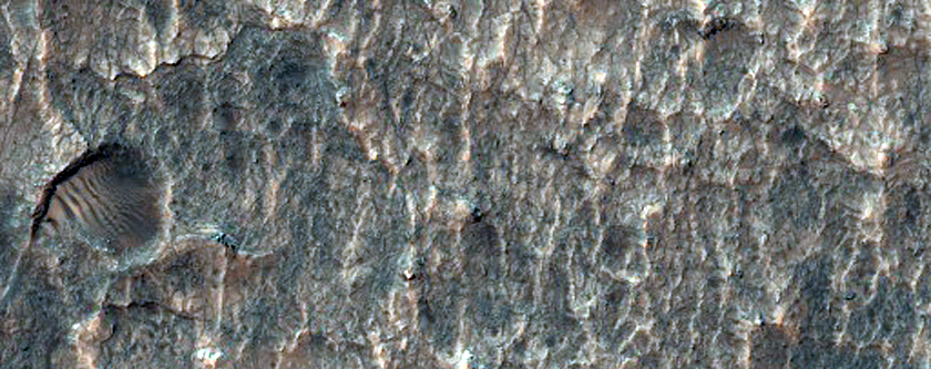 Lecho de Roca en un Crter sin Nombre en Hellas Planitia 