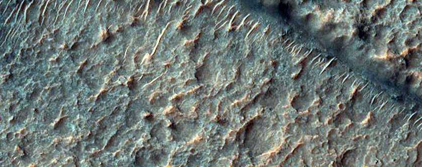 Ridge on the Floor of Huygens Crater