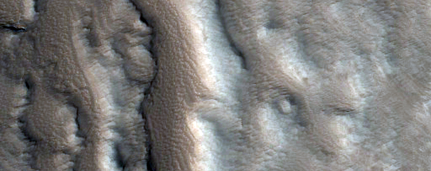 Dark Outcrops in Valley Regions Seen in MOC Image M07-02960