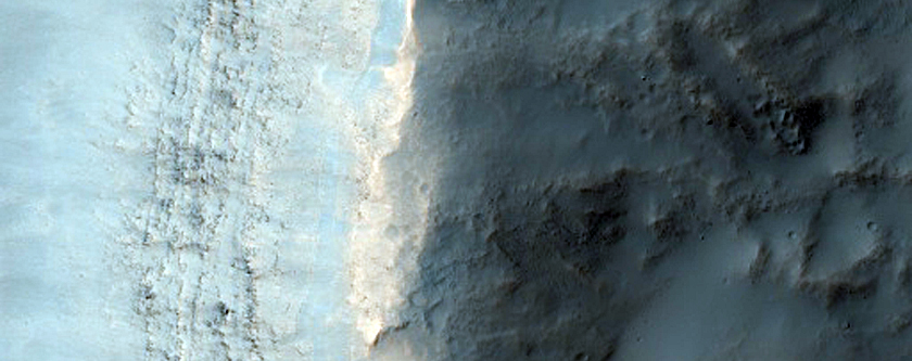 Gullies in Crater Wall in Terra Sirenum