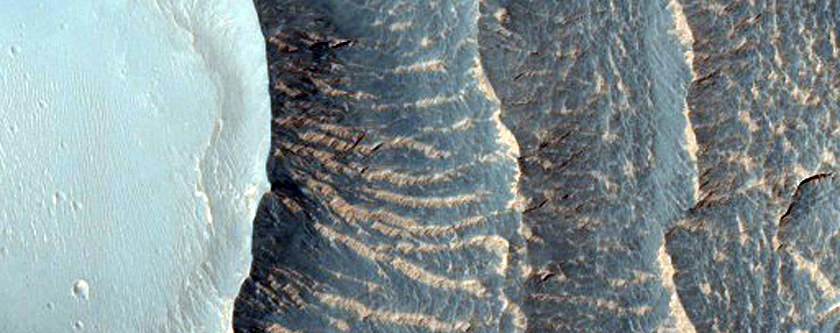 Layered Deposits in Coprates Chasma Wall