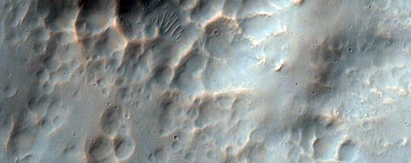 Fresh Unnamed Crater with Ponded Materials and Gullies