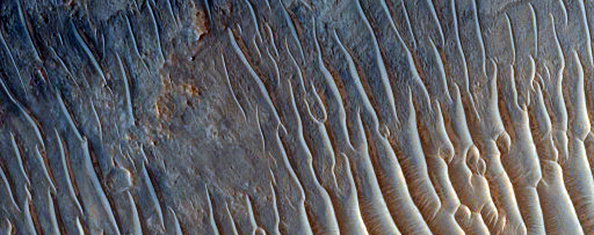 Bright Streamers of Crater Wall
