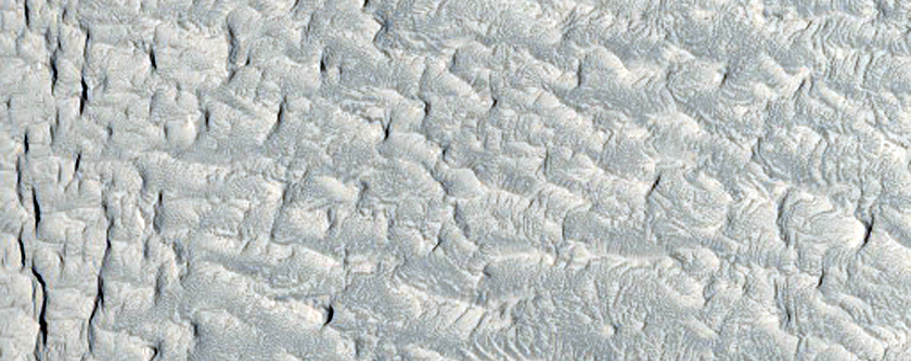 Fine Layers in Central Mound of Large Old Crater