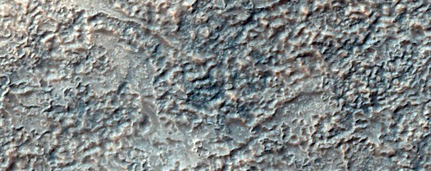 Crater with Inlet and Outlet Channel of Hellas Basin Floor