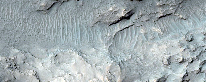 Layered Sedimentary Rocks of Floor of Large Noachian Crater