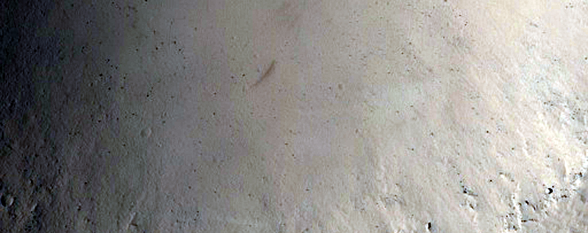 Sharp-Rimmed 5-Kilometer Diameter Crater in Central Tharsis Region