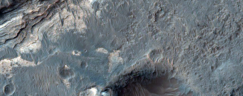 Light-Toned Layered Rock Outcrop in Ladon Vallis