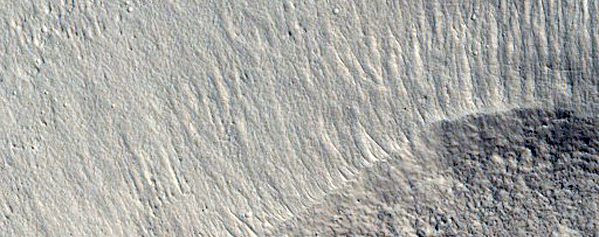 Fretted Terrain and Fresh Crater
