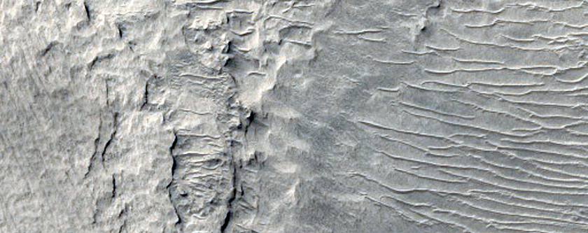 Light-Toned Layered Rock Outcrop in Hellas Region