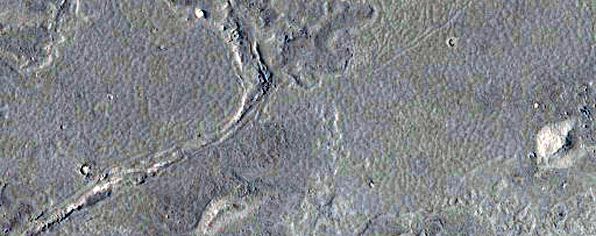 Sinuous Ridge in Dark Lava Flow in Western Elysium Planitia