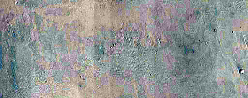 Central Peak and South Rim of Large Fresh Crater in Isidis Basin