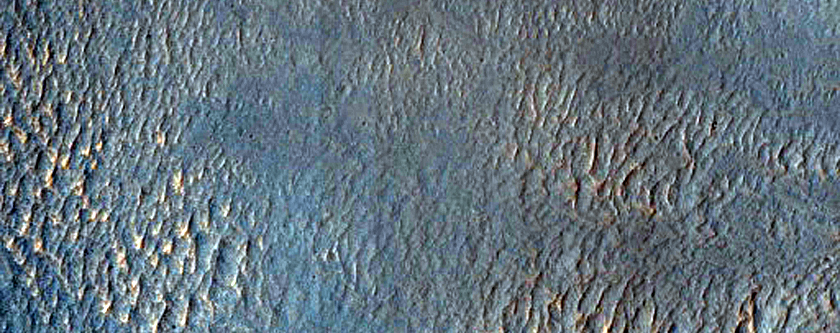 Sand Patches on Crater Floor