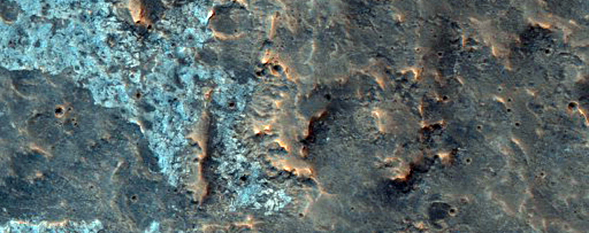 Etched Terrain with Possible Layering West of Juventae Chasma
