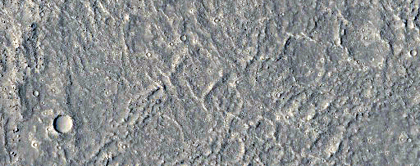 Impact Crater along the Margin of Athabasca Vallis