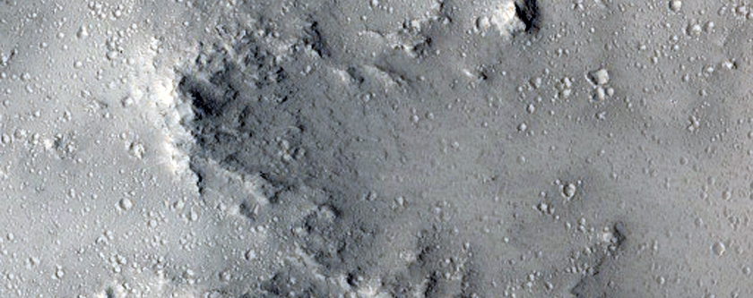 Massive Central Peak of Eddie Crater