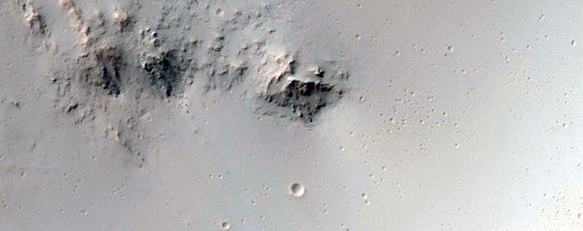 Central Peak and Pit of Large Impact Crater
