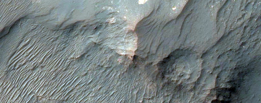 Well-Exposed Central Uplift in Unnamed Crater