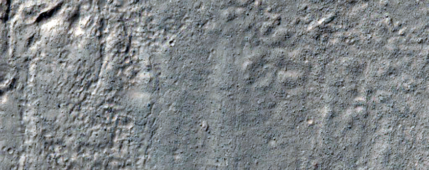 Crater with Gullies Seen in MOC Image E14-02164