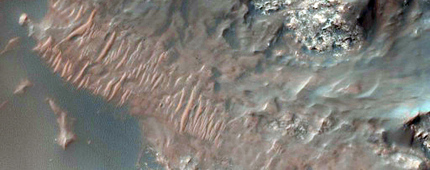 Well-Exposed Central Uplift in Unnamed Crater