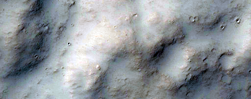 Crater Rim Near Chaotic Terrain in Memnonia Region
