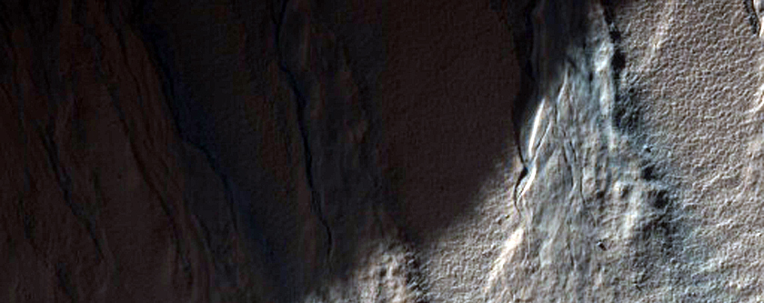 Gullies on Pole-Facing Slope