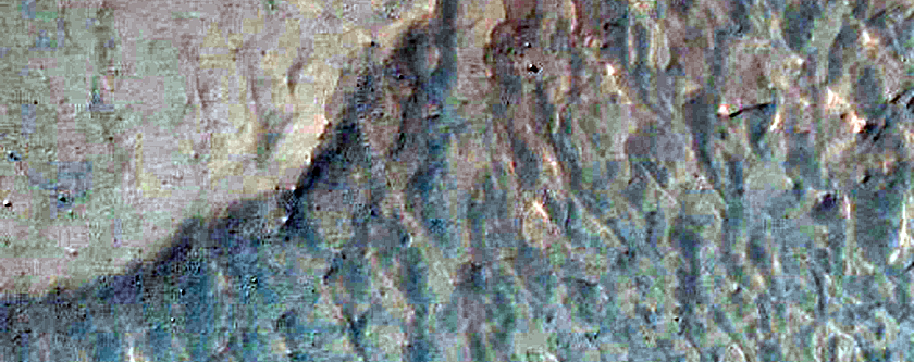 Blocky Deposit and Valley Networks Along Melas Chasma Wallrock