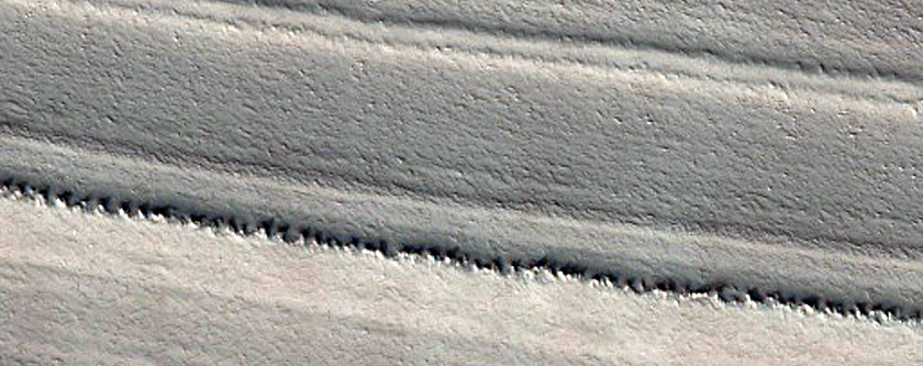 Exposure of North Polar Layered Deposits