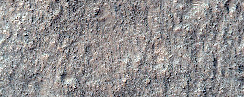 Rocky Deposit on Crater Floor North of Hellas Basin