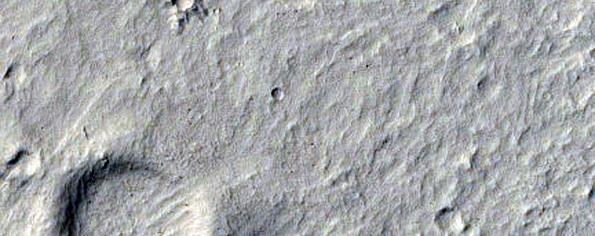 Partially Filled Crater South of Medusae Fossae