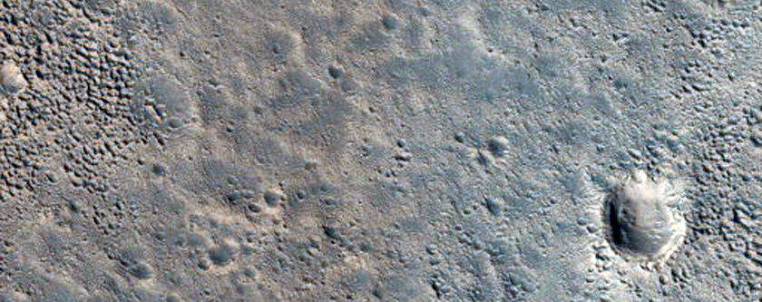 Central Peak of Large Crater in Northwest Arabia Terra