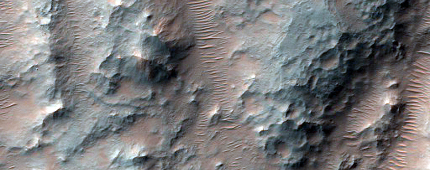 Channels Northwest of Hale Crater
