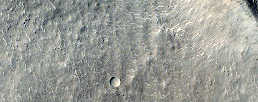 Fresh Rayed Crater on Cerberus Fossae