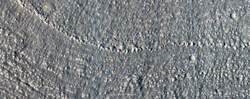 Crater in North Elysium Planitia Seen in THEMIS Image V21314010