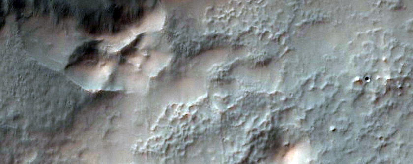 Channel System on Southwest Rim of Hale Crater