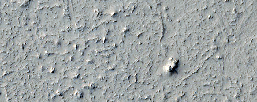 Exhumed Platy-Ridged Terrain in Southwest Amazonis Planitia