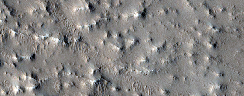 Northwest Edge of Lycus Sulci Ridged Terrain