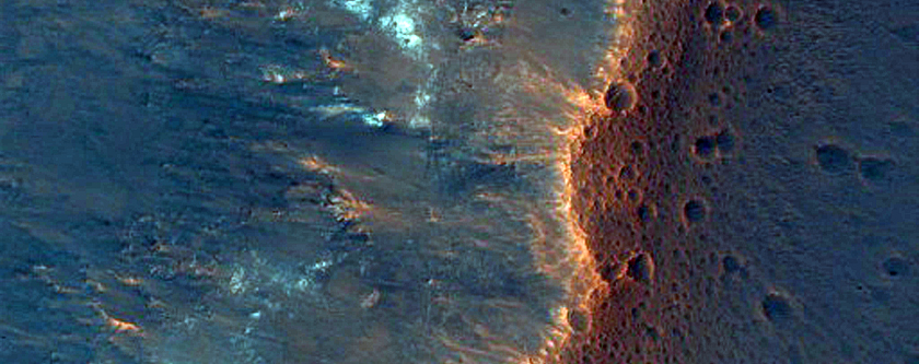 Crater Wall Exposure of Mawrth Vallis Layers