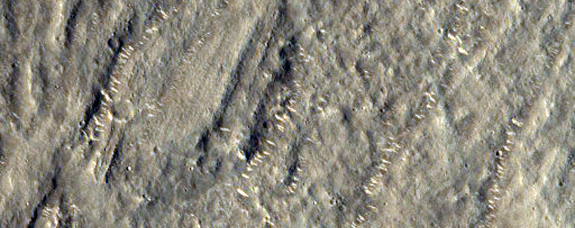 Flow Lobe on Outer Layer of Bacolor Crater Ejecta