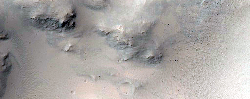 Rocky Crater in Hesperia Planum