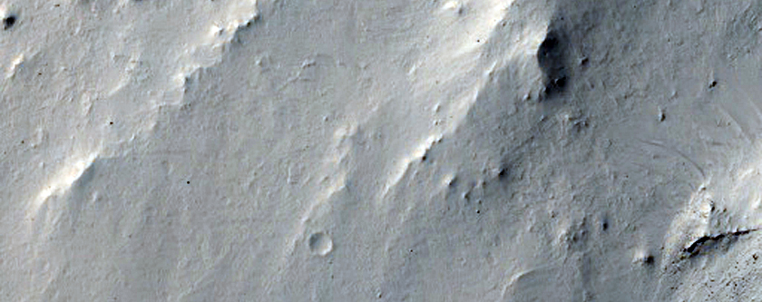Central Peak of Crater in Southwest Amazonis Planitia